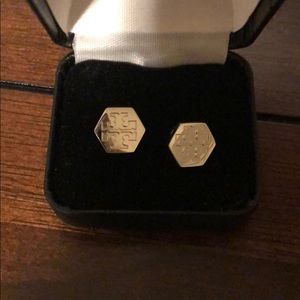 Tory Burch silver brand studs